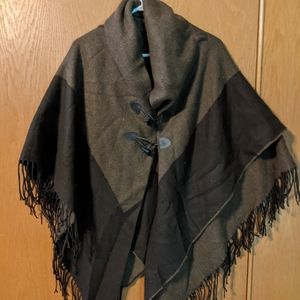 Cowl Neck brown poncho